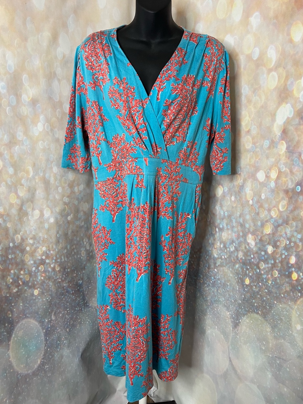 Lily Pulitzer Dress Turquoise with Coral Size XL
